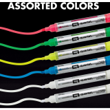 Quartet&reg; Glass Board Neon Markers Bullet Tip Assorted Colours 6/pkg *For Dark Glass Surfaces*