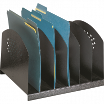Safco&reg; Steel Desk Organizer Rack 12-1/4"Wx11-1/4"Dx8"H Black