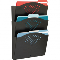 Safco&reg; Steel Wall Pocket Letter Black 3/set