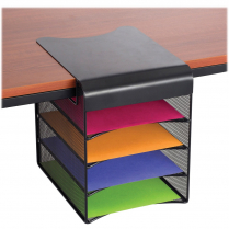 Safco&reg; Onyx&trade; Hanging Desk Accessory Solid Top Horizontal 10-1/4"W x 12-3/8"D x 12"H Black