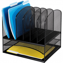 Safco&reg; Onyx&trade; Mesh Desk Organizer Black