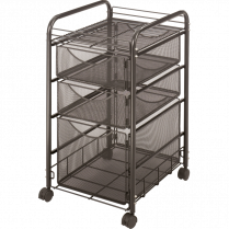 Safco&reg; Onyx&trade; Mesh Mobile File Cart 15"W x 17"D x 27"H Black