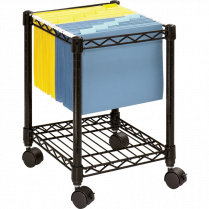 Safco&reg; Compact Mobile File Cart 15-1/2"W x 14"D x 19-1/2"H Black