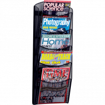 Safco&reg; Onyx&trade; Magazine Rack 5 Pocket Black
