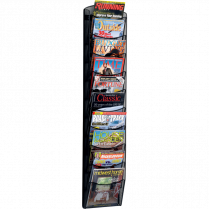 Safco&reg; Onyx&trade; Magazine Rack 10 Pocket Black