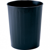 Safco&reg; Round Metal Wastebasket 22.2 L 13"D x 14"H Black