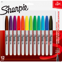 Sharpie&reg; Fine Point Permanent Markers Assorted Colours 12/pkg