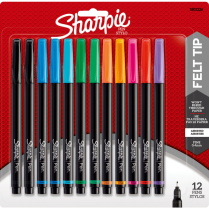 Sharpie&reg; Pen Fine Tip Assorted Colours 12/pkg