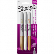 Sharpie&reg; Metallic Markers Fine Tip Silver, Gold & Bronze 3/pkg