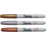 Sharpie&reg; Metallic Markers Fine Tip Silver, Gold & Bronze 3/pkg
