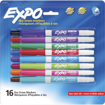 Expo Low Odour Dry Erase Markers Fine Assorted Colours 16/Set