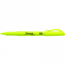 Sharpie&reg; Pocket Highlighter Chisel Tip Fluorescent Yellow 12/box