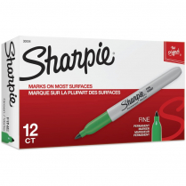 Sharpie&reg; Fine Permanent Markers Fine Tip Green 12/box
