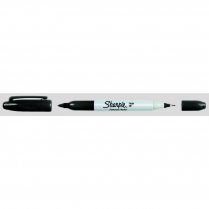 Sharpie&reg; Twin Tip Permanent Markers Black 12/box