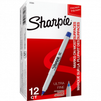 Sharpie&reg; Ultra Fine Permanent Markers Ultra Fine Tip Blue 12/box