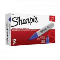 Sharpie&reg; Chisel Tip Permanent Markers Chisel Tip Blue 12/box