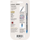 uni-ball&reg; Vision&trade; Roller Pens 0.7mm Blue with Grey Barrel 4/pkg