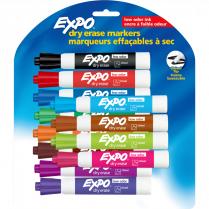 Expo&reg; Low Odour Dry Erase Markers Chisel Tip Assorted Colours 12/pkg