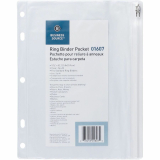 Business Source Punched Binder Pocket Clear
