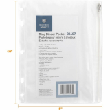 Business Source Punched Binder Pocket Clear