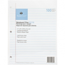 Sparco Notebook Filler Paper College Ruled 8-1/2"x11" 100/pkg