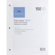 Sparco Notebook Filler Paper Wide Ruled 8"x10-1/2" 150/pkg