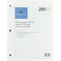 Sparco Notebook Filler Paper Narrow Ruled 8"x10-1/2" 200/pkg