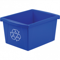 Storex&reg; Recycling Bin 8"H x 9"W x 11-1/2"D Blue