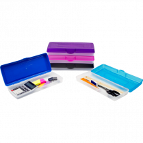 Storex&reg; Stretch Pencil Box Assorted Colours