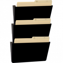 Storex&reg; Snap and Stack Unbreakable Wall Pocket Letter Black 3/pkg