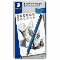 Staedtler Mars Lumograph Drawing Pencils 6B-4H 12/Set