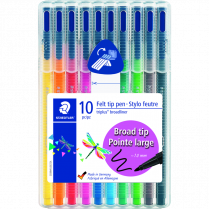 Staedtler&reg; triplus&reg; Broadliner Markers 1.0 mm Assorted Colours 10/pkg