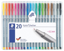 Staedtler&reg; triplus&reg; Fineliner 0.3 mm Marker Pens Assorted 20/Set