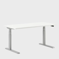 Haworth Upside Sit-to-Stand Desk 23"x46" Silver Legs & White Top