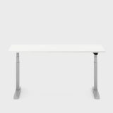 Haworth Upside Sit-to-Stand Desk 29"x58" Silver Legs & White Top