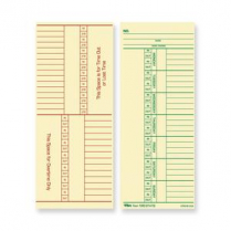 TOPS Weekly Time Cards 3-3/8"x8-1/4" 100/pkg