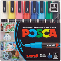 uni-ball&reg; POSCA&reg; Water-Based Paint Markers Fine Tip 8/pkg Assorted Colours