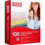 Basics&reg; Coloured Reversible File Folders 100/box - Various Sizes & Colours