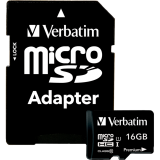 Verbatim&reg; microSDHC Card with Adaptor Class 10 16GB