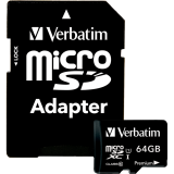 Verbatim&reg; microSDXC Cards with Adaptor 64GB