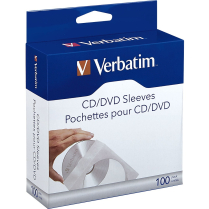 Verbatim CD/DVD Paper Sleeves with Clear Window 100/pkg
