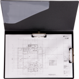 VLB Duraply&reg; Stay Clean Folding Clipboard 11"x17" Black