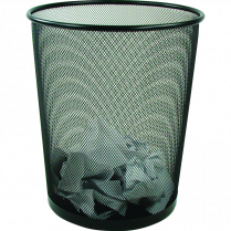 Winnable Mesh Round Wastebasket Black