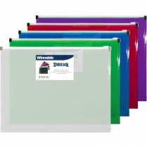 Winnable SlideLock&reg; Poly Zipper Envelopes 13"x10" Assorted Colours