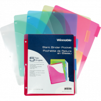 Winnable Slant Binder Pockets 5 Tab Letter Assorted Colours 5/pkg