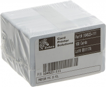 Zebra PVC ID Cards Blanks White 30mil 2-1/8"x3-3/8" 500/box