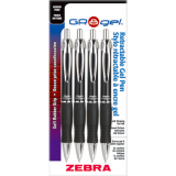 Zebra GR8 Retractable Gel Pens 0.7 mm Black 4/pkg