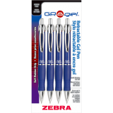 Zebra GR8 Retractable Gel Pens 0.7 mm Blue 4/pkg