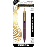 Zebra Sarasa&trade; Grand Executive Retractable Gel Pen Burgundy Barrel Black Ink