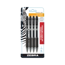 Zebra Sarasa&trade; dry X20 Retractable Gel Pens 0.7mm Black 4/pkg